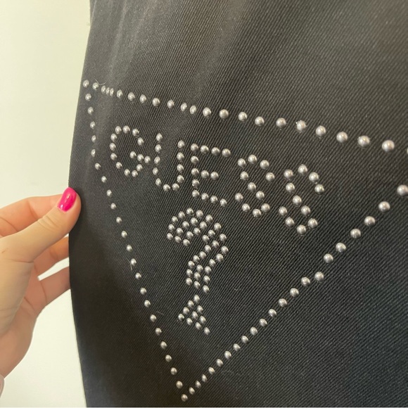 Guess | Nerissa studded logo black denim jacket - Picture 6 of 8